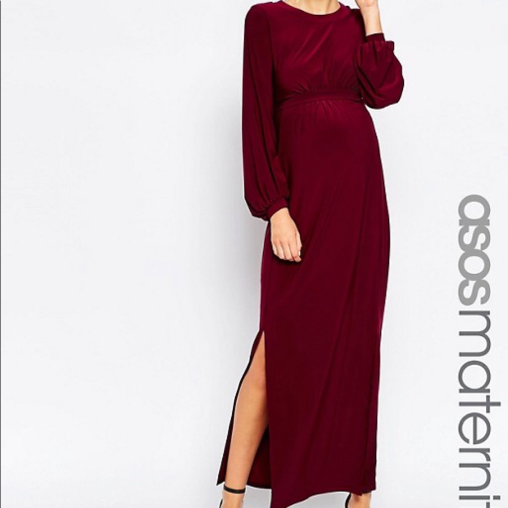 ASOS Maternity Burgundy Maxi Dress
